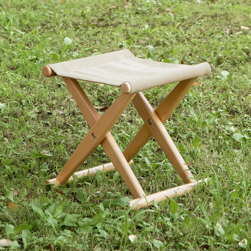 Scandinavian Beech Wood Canvas Folding Stool KAYA Good to Know Preview-1