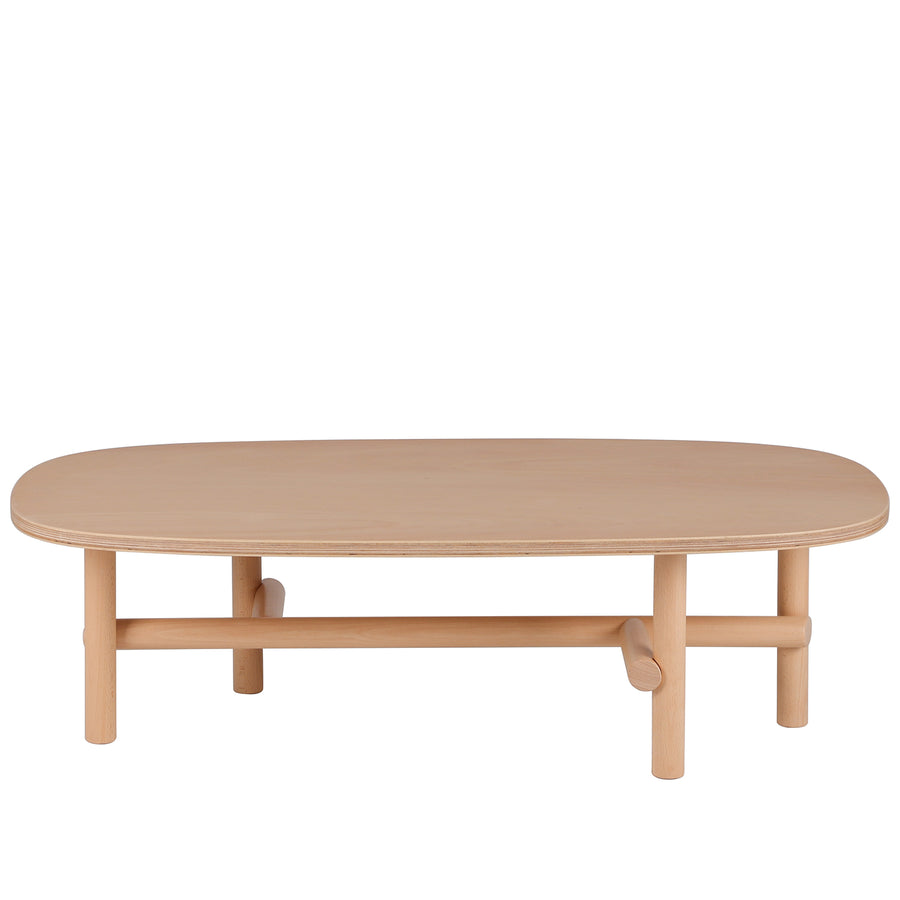 Scandinavian beech wood coffee table table hilda in white background.