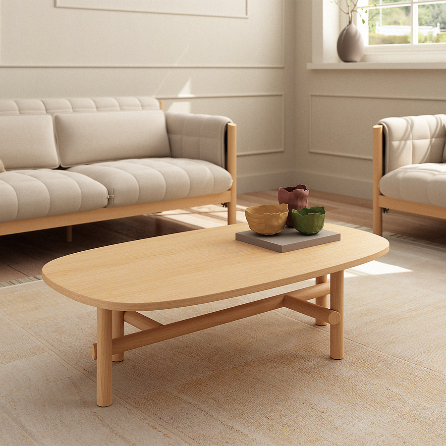 Scandinavian beech wood coffee table table hilda primary product view.