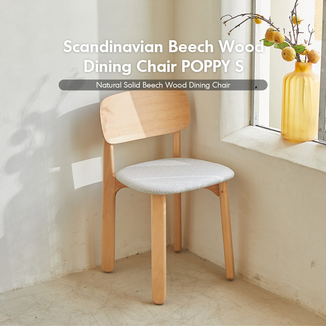 Scandinavian beech wood dining chair poppy s material variants.