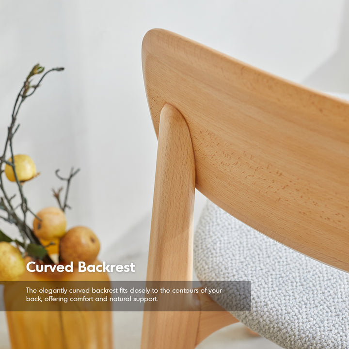 Scandinavian beech wood dining chair poppy s in details.