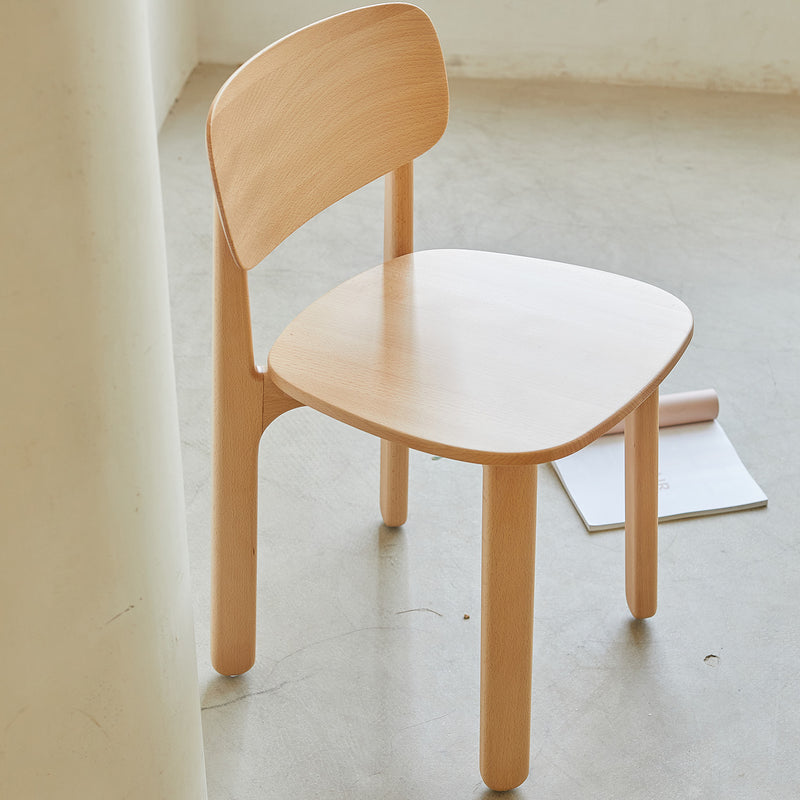 Scandinavian beech wood dining chair poppy layered structure.