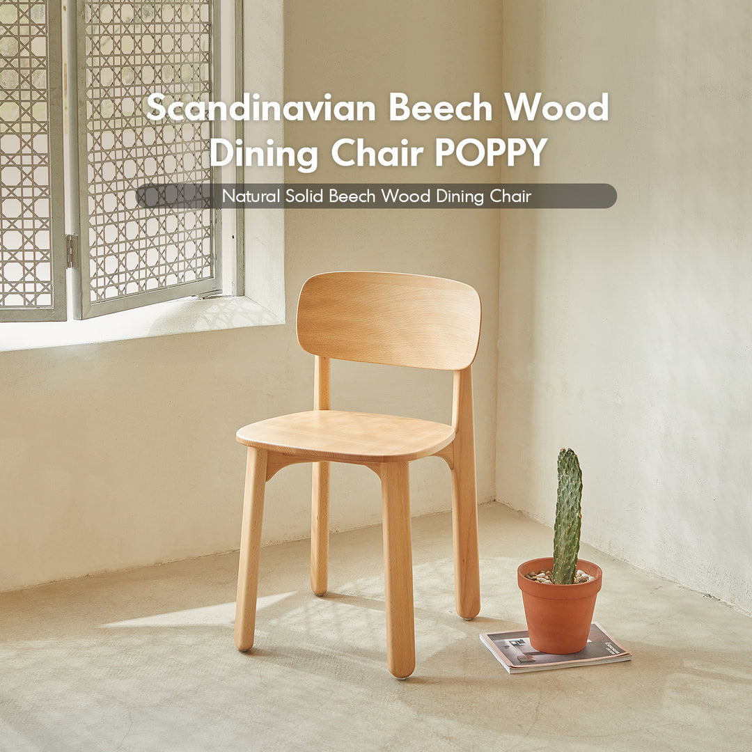 Scandinavian Beech Wood Dining Chair POPPY