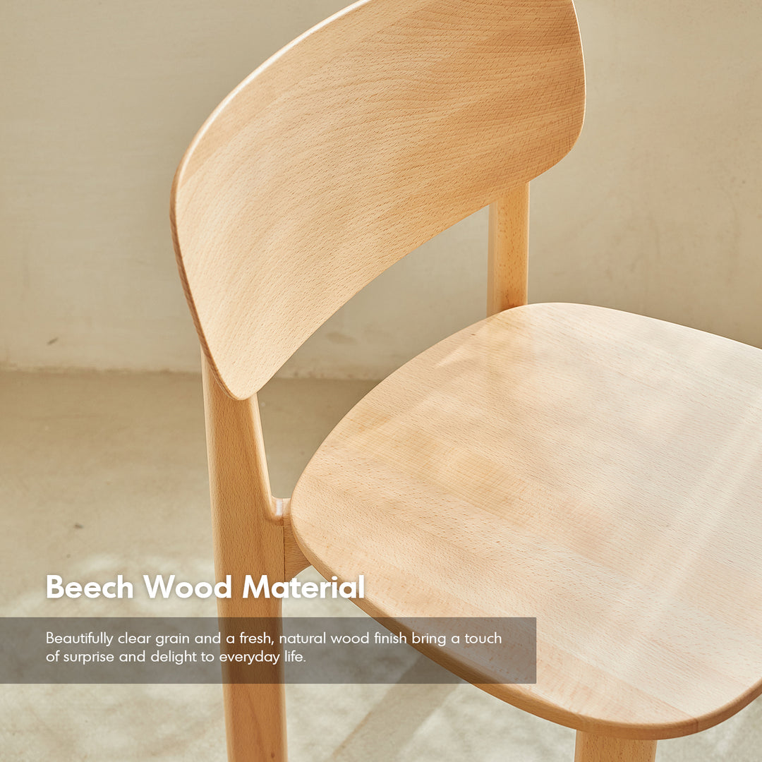 Scandinavian Beech Wood Dining Chair POPPY