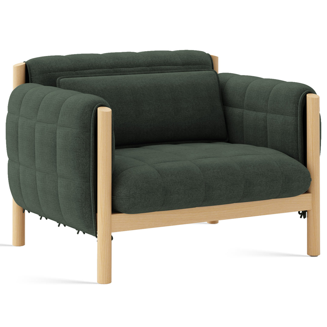 Scandinavian Beech Wood Fabric 1 Seater Sofa HILDA