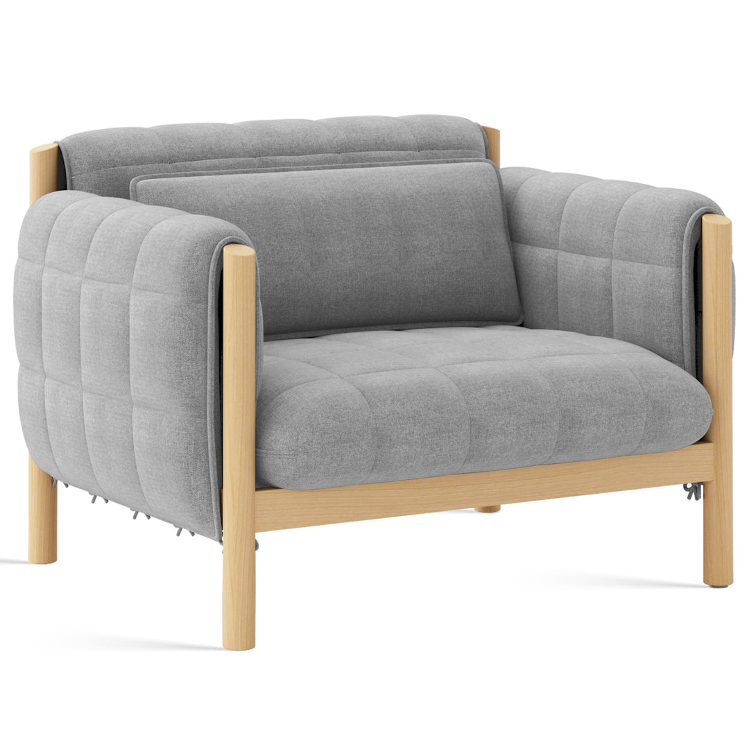 Scandinavian Beech Wood Fabric 1 Seater Sofa HILDA