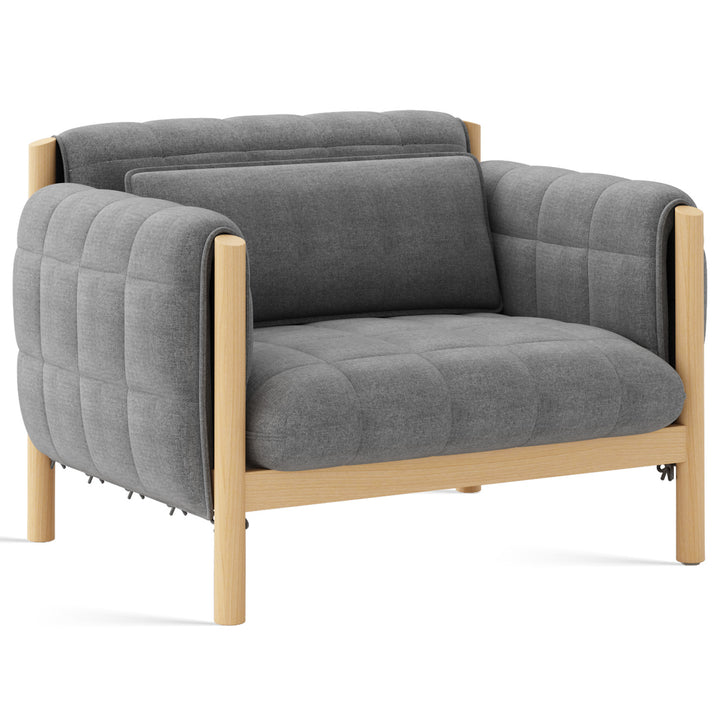 Scandinavian Beech Wood Fabric 1 Seater Sofa HILDA