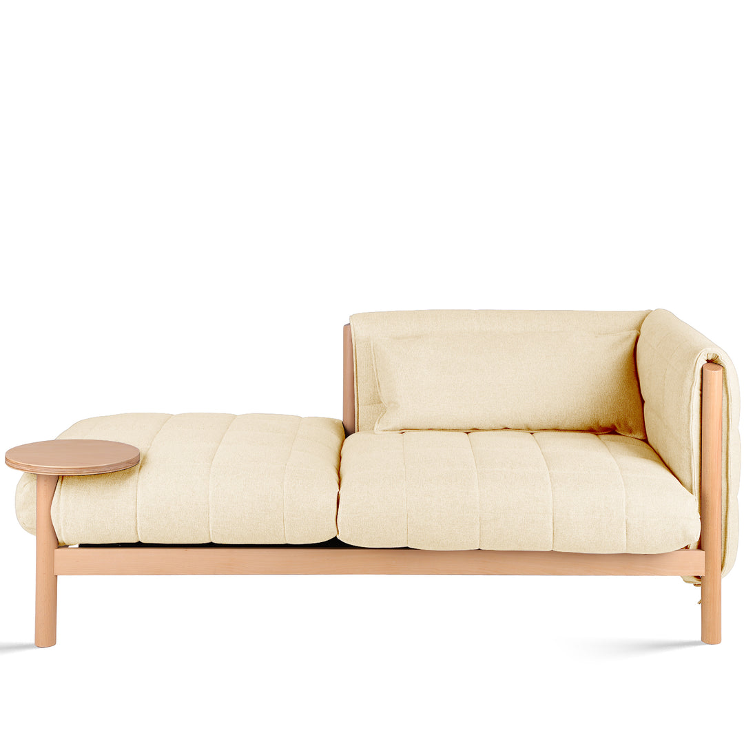 Scandinavian beech wood fabric 2 seater sofa hilda st in white background.