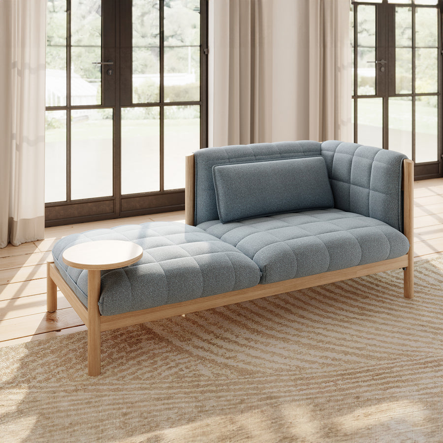 Scandinavian beech wood fabric 2 seater sofa hilda st primary product view.