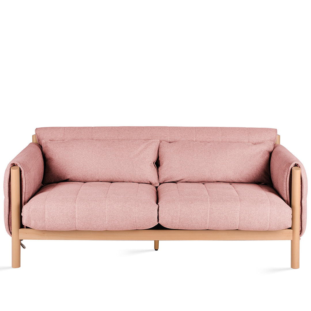 Scandinavian Beech Wood Fabric 2 Seater Sofa HILDA