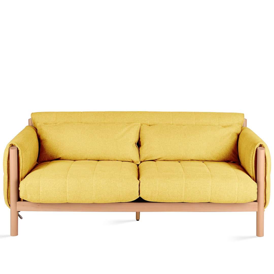 Scandinavian Beech Wood Fabric 2 Seater Sofa HILDA