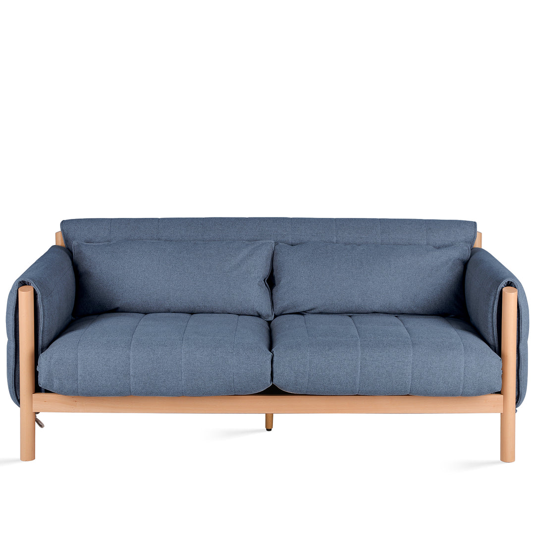 Scandinavian Beech Wood Fabric 2 Seater Sofa HILDA