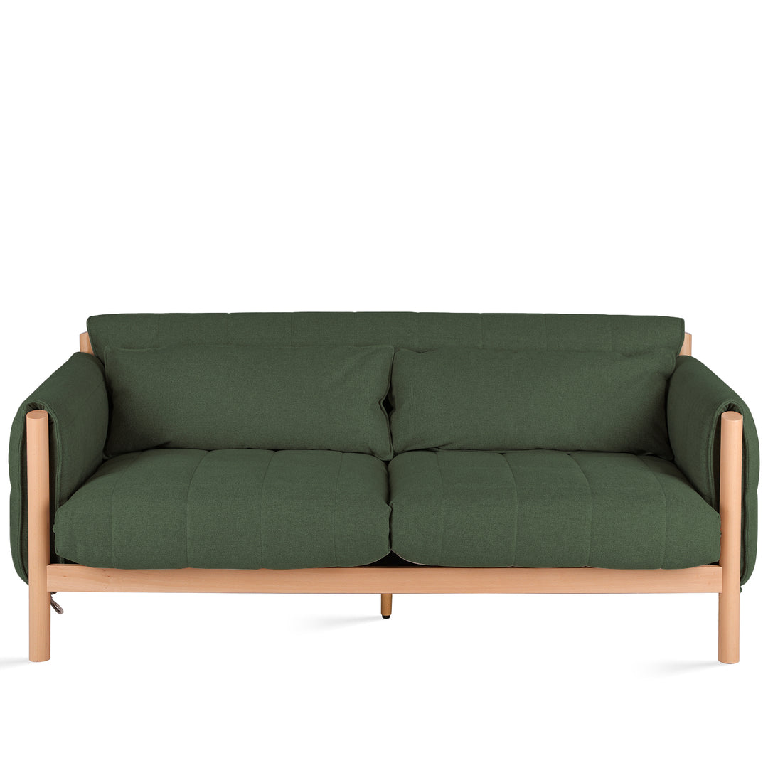 Scandinavian Beech Wood Fabric 2 Seater Sofa HILDA