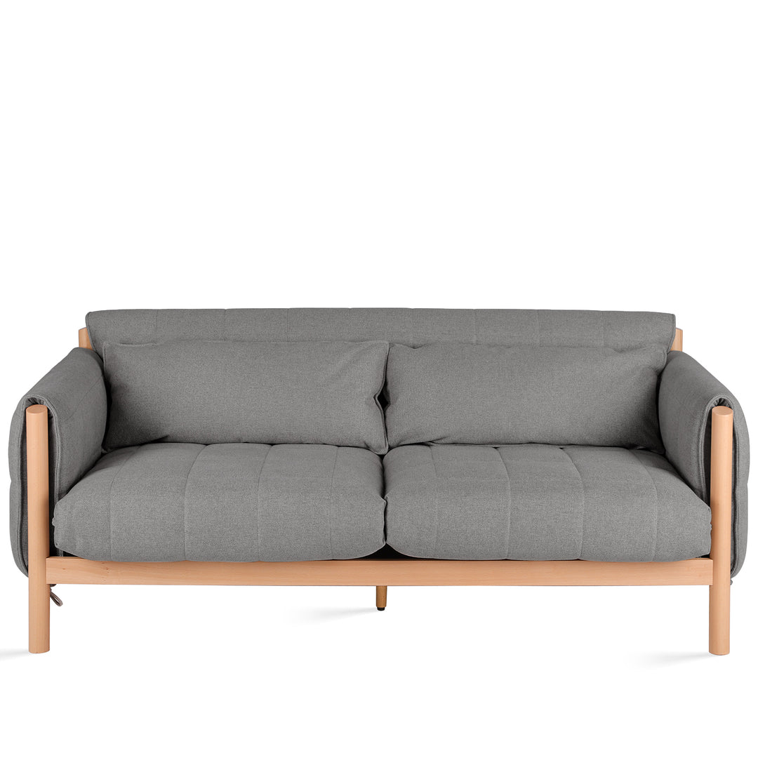 Scandinavian Beech Wood Fabric 2 Seater Sofa HILDA