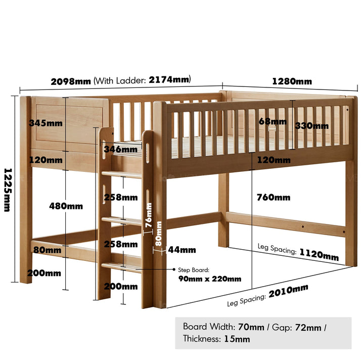 Scandinavian beech wood kids bunk bed with trundle cubble size charts.