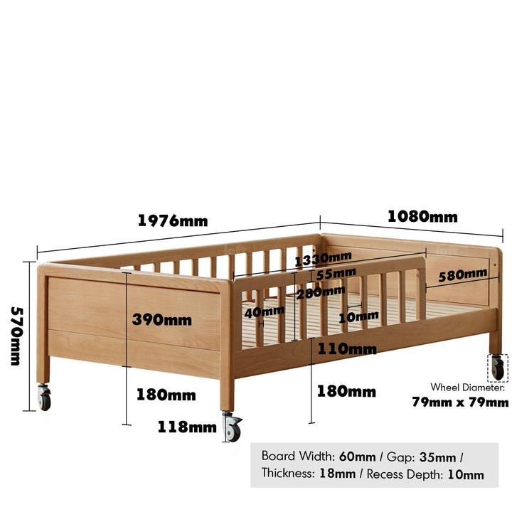 Scandinavian beech wood kids bunk bed with trundle cubble color swatches.