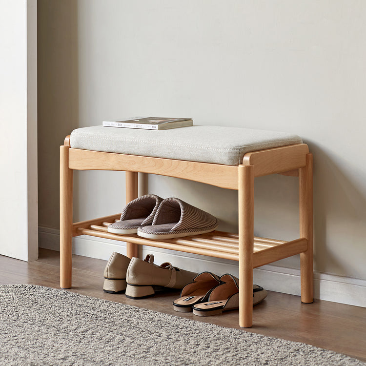 Scandinavian Beech Wood Mixed Weave Fabric Bench STEP Good to Know Preview-1