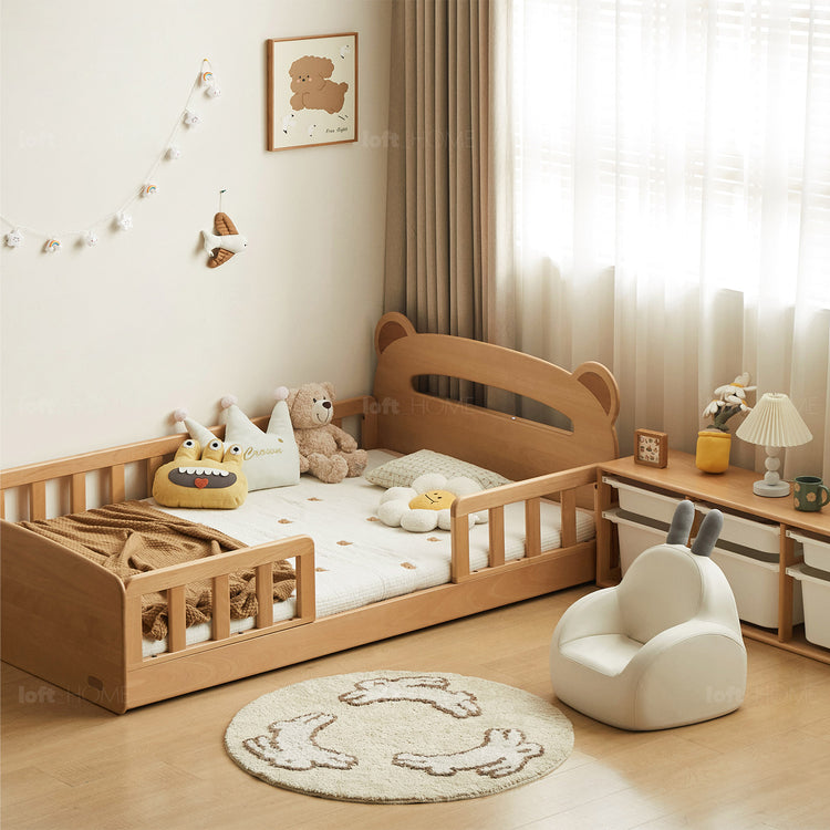 Scandinavian Beech Wood Safety Rails Kids Bed HUGSY Good to Know Preview-1