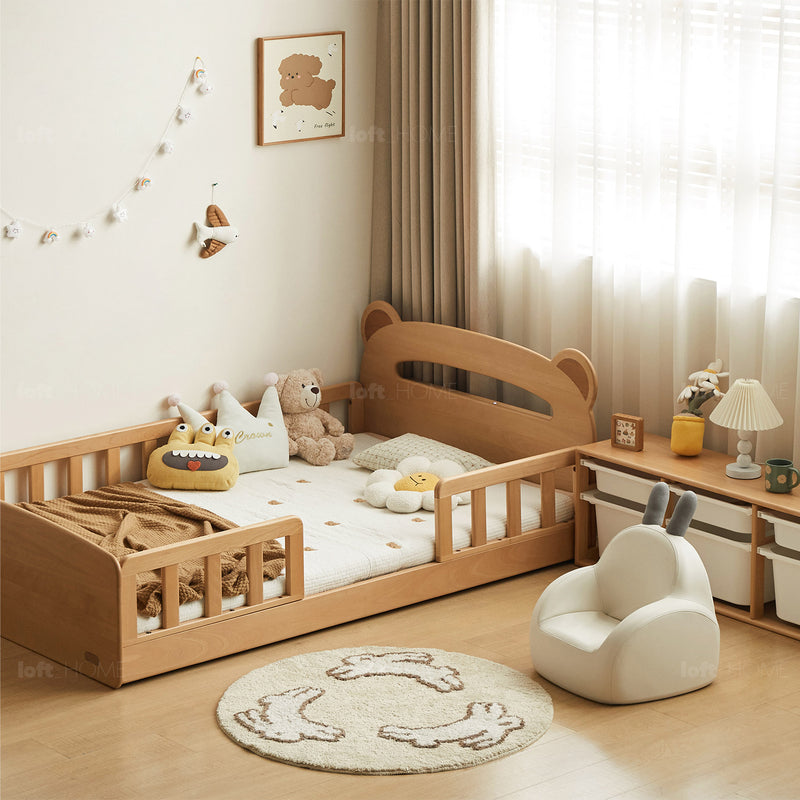 Scandinavian beech wood safety rails kids bed hugsy in real life style.