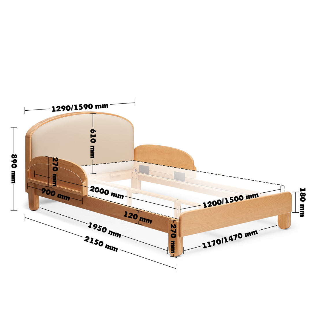 Scandinavian beech wood scratch resistant fabric kids bed nestle size charts.