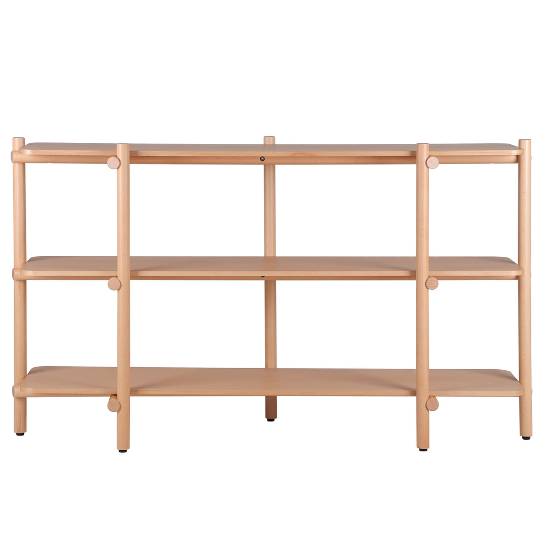 Scandinavian beech wood side shelf hilda conceptual design.