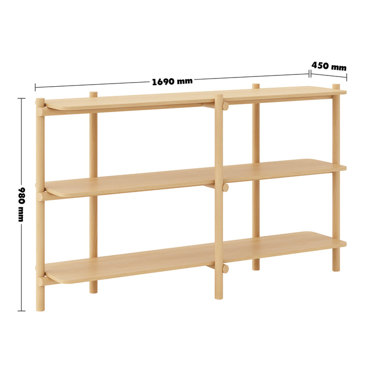 Scandinavian beech wood side shelf hilda size charts.