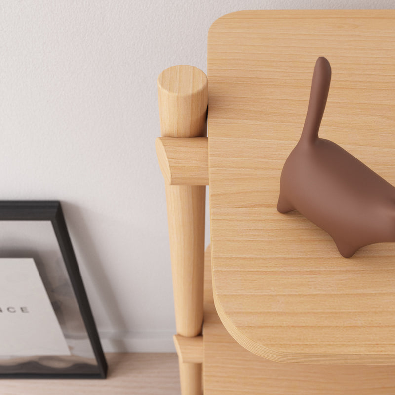 Scandinavian beech wood side display shelf hilda material variants.