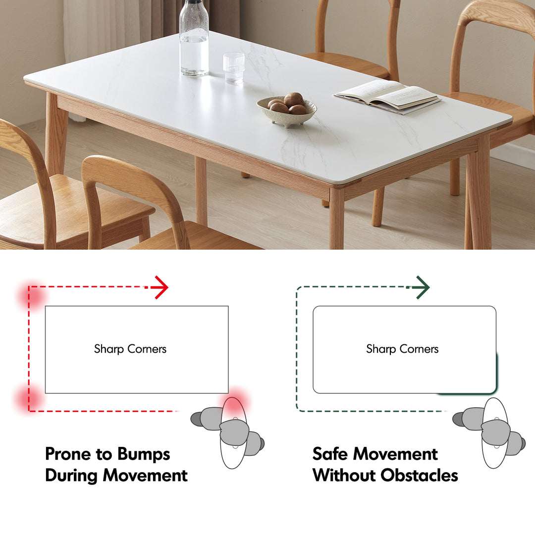 Scandinavian beech wood sintered stone dining table luna environmental situation.