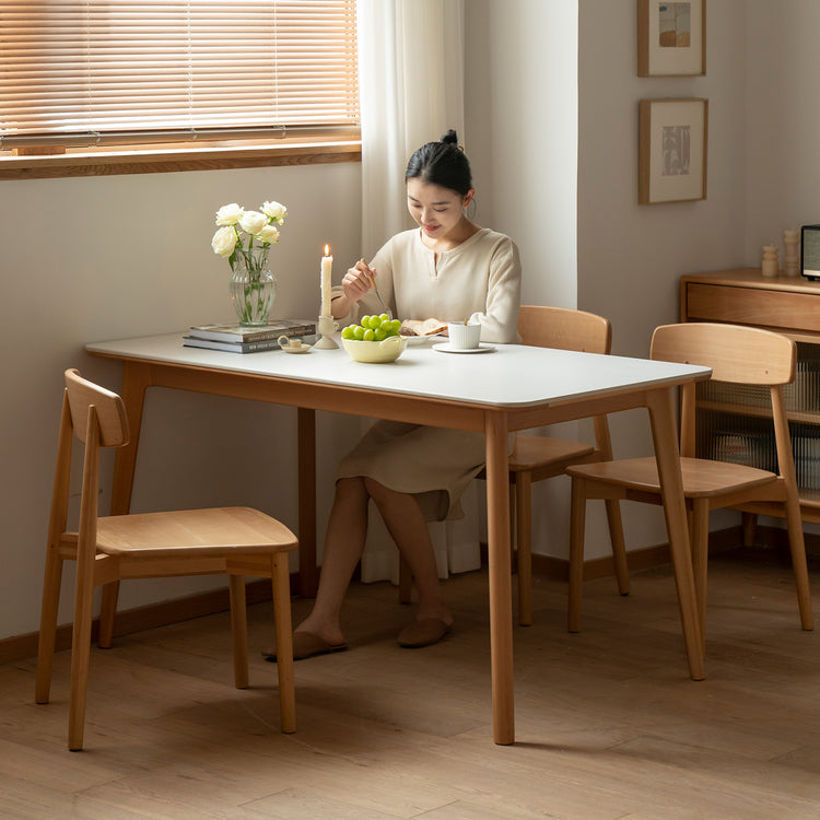 Scandinavian Beech Wood Sintered Stone Dining Table LUNA Good to Know Preview-1
