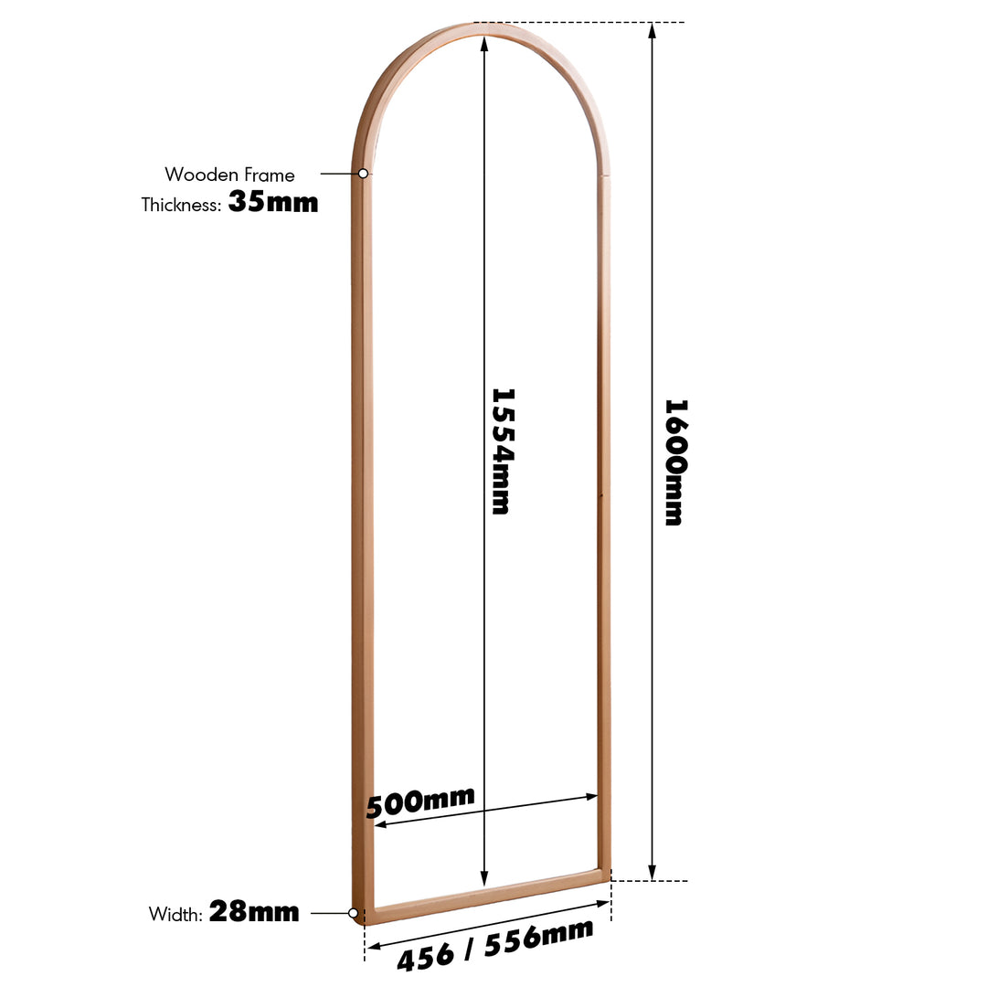 Scandinavian beech wood wall hanging dressing mirror glimmer size charts.