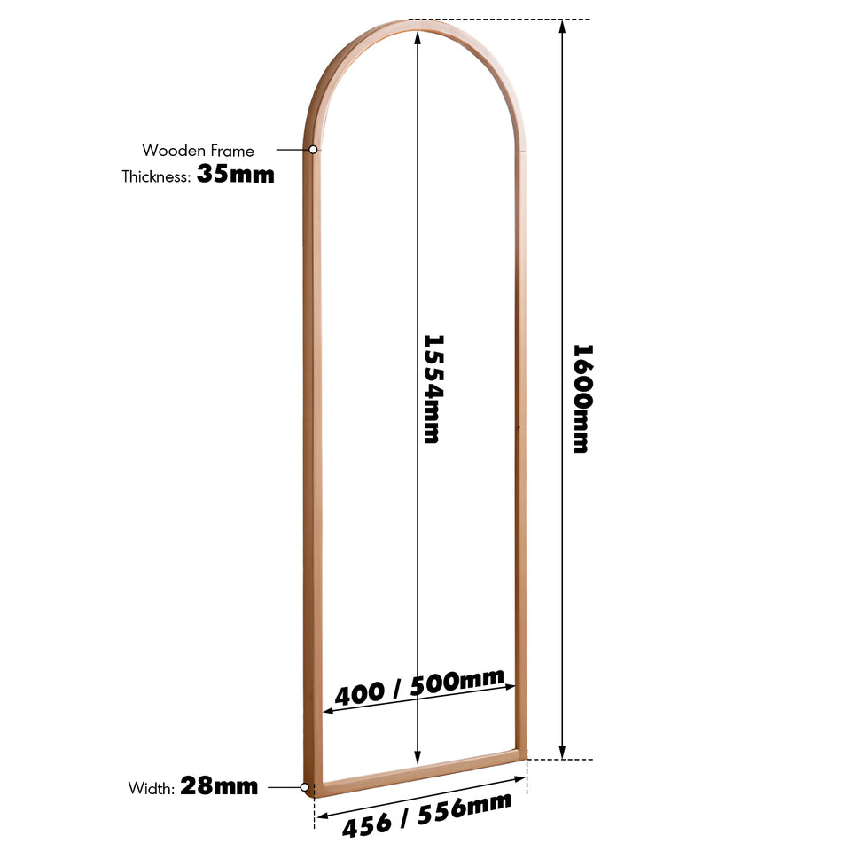 Scandinavian beech wood wall hanging dressing mirror glimmer size charts.