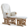 Scandinavian Birch Wood Mixed Weave Fabric Rocking Chair With Ottoman GLIDE