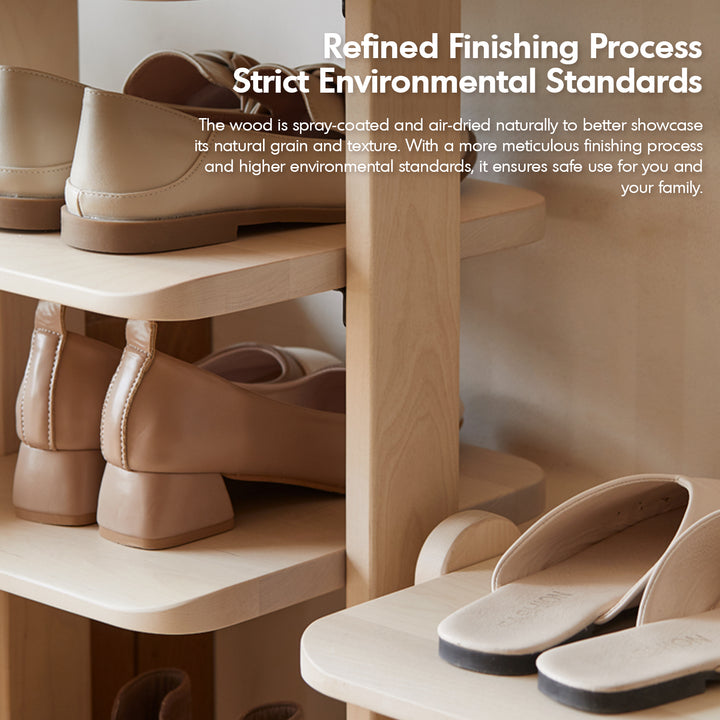 Scandinavian birch wood shoe shelf elka situational feels.