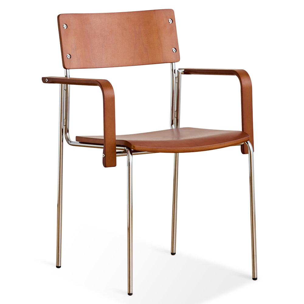 Scandinavian boxwood dining chair pinecone in white background.