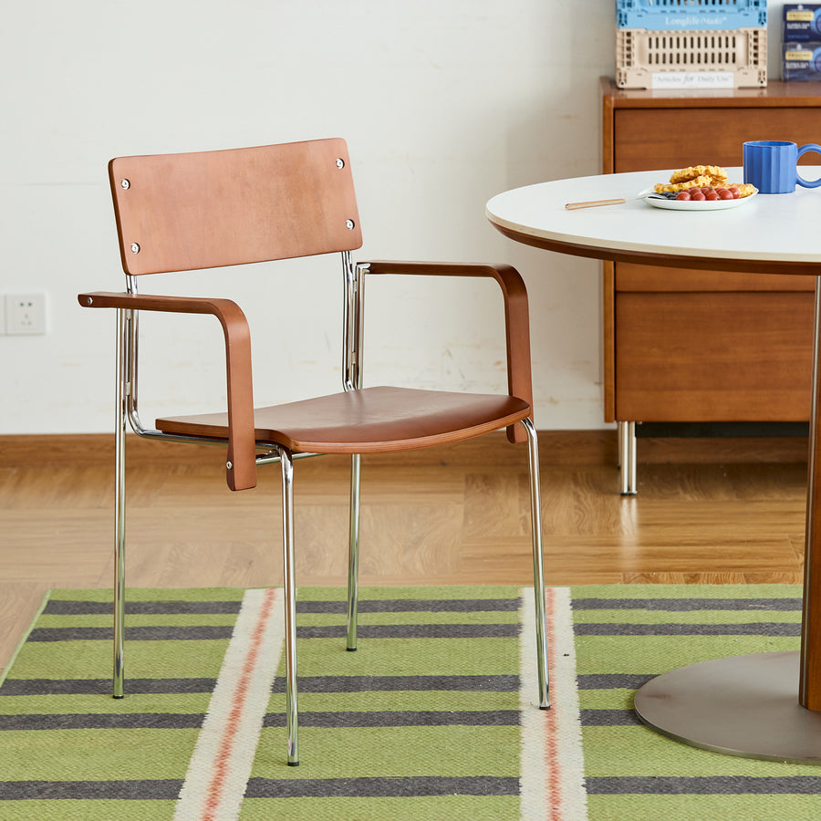 Scandinavian boxwood dining chair pinecone material variants.