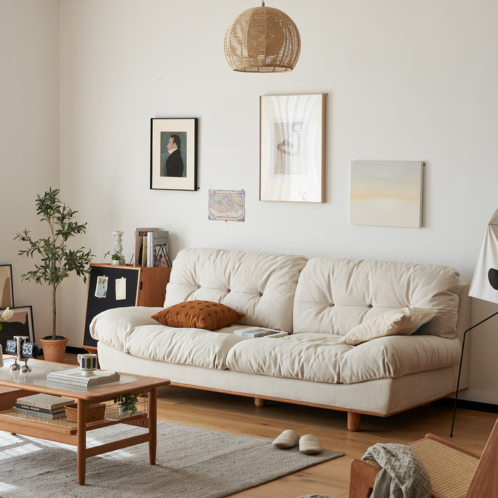 Scandinavian cat scratch resistant fabric 2 seater sofa nimbus primary product view.