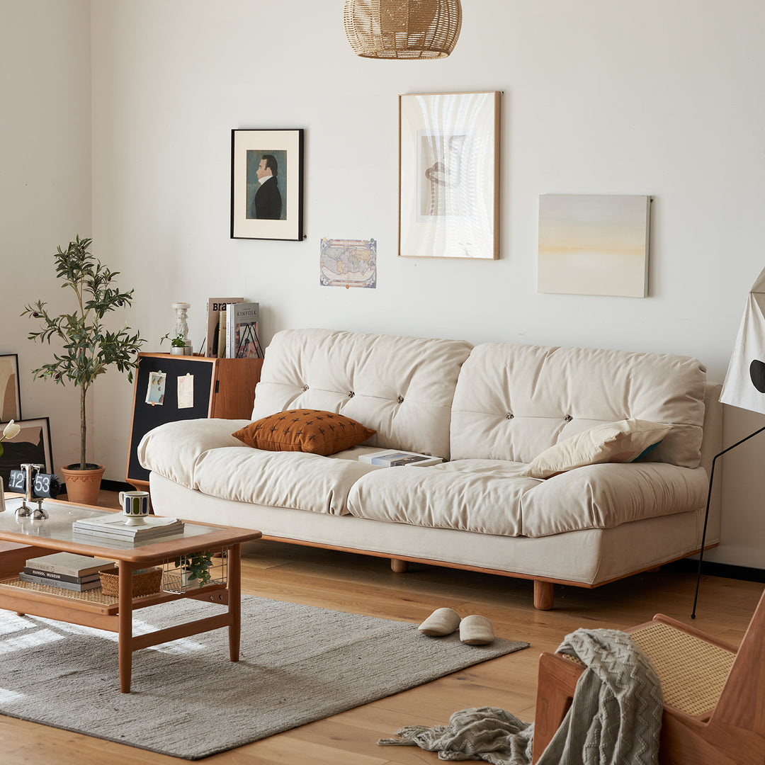 Scandinavian cat scratch resistant fabric 4 seater sofa nimbus primary product view.