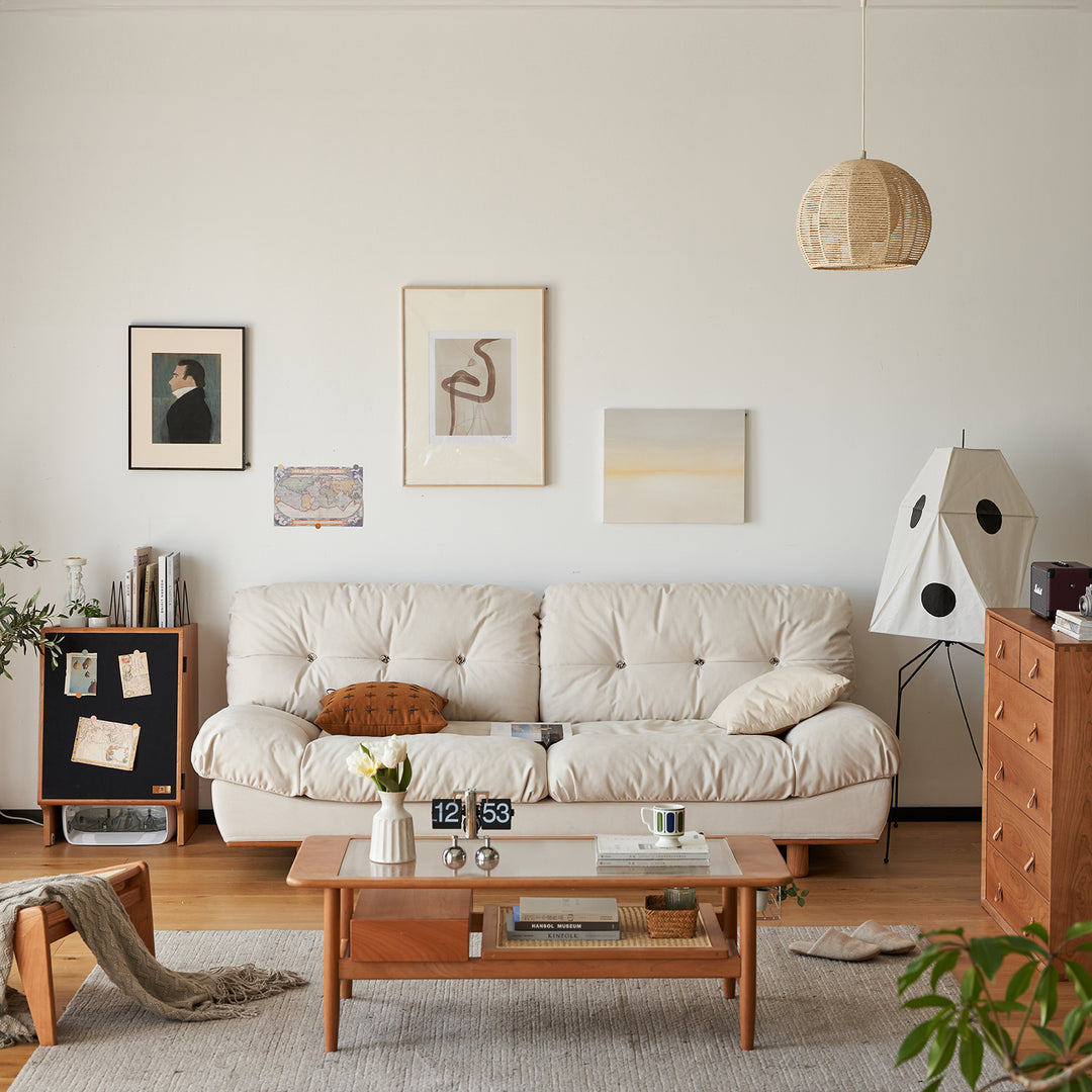 Scandinavian cat scratch resistant fabric 4 seater sofa nimbus in real life style.