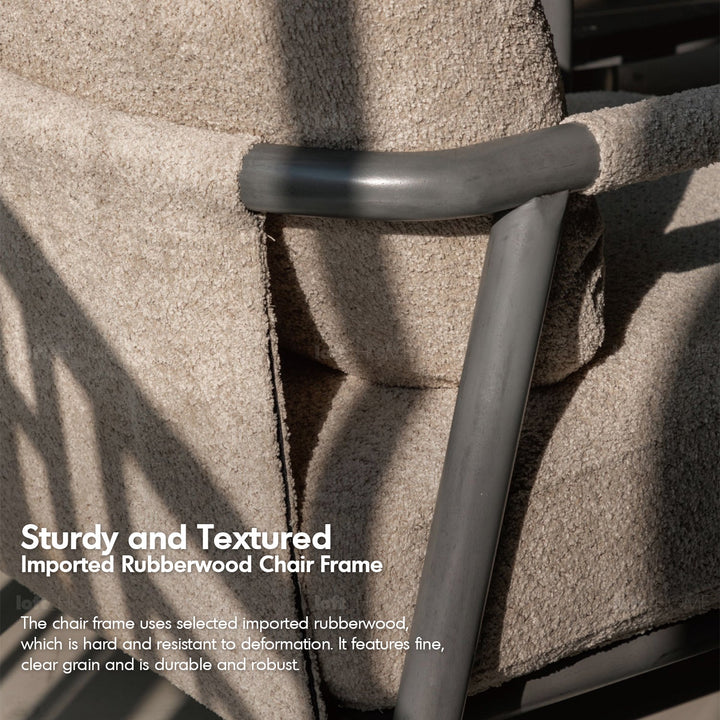 Scandinavian chenille velvet fabric 1 seater sofa sence conceptual design.