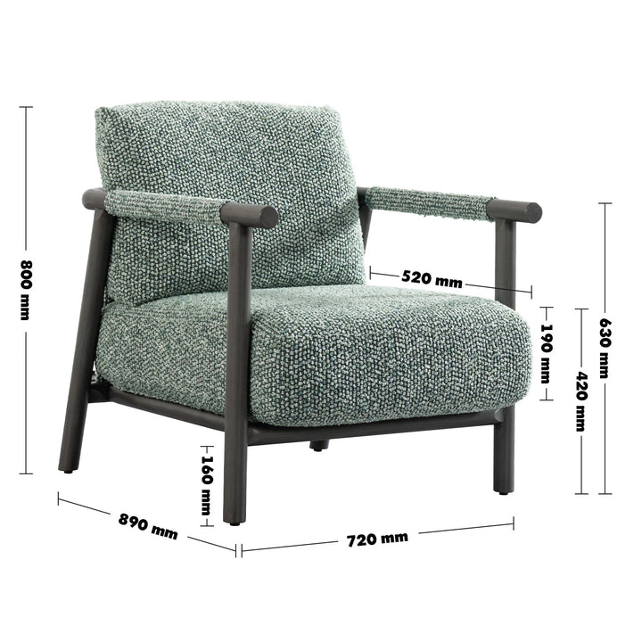 Scandinavian chenille velvet fabric 1 seater sofa sence size charts.