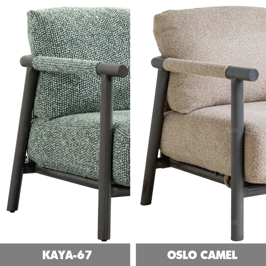 Scandinavian chenille velvet fabric 1 seater sofa sence color swatches.