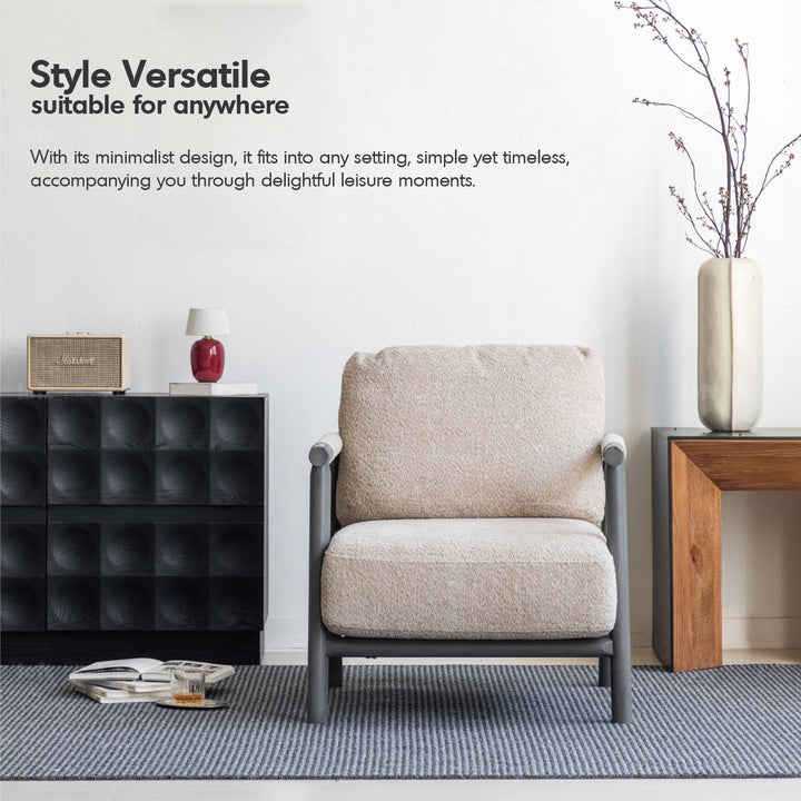 Scandinavian chenille velvet fabric 1 seater sofa sence material variants.