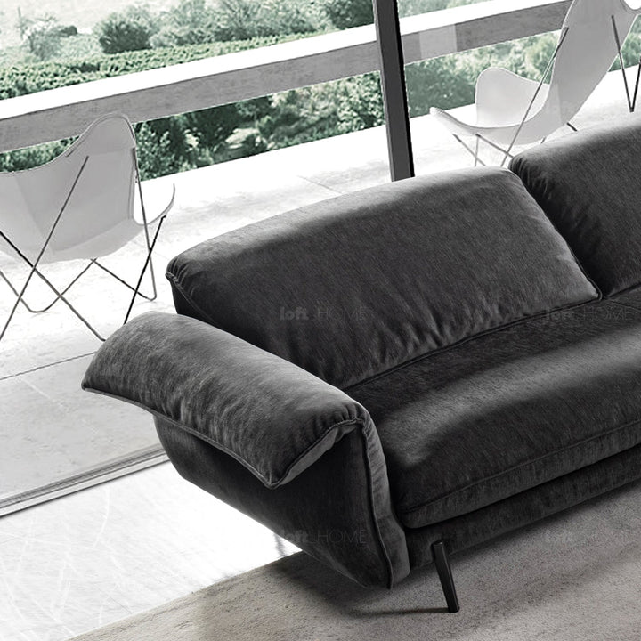 Scandinavian chenille velvet fabric 3.5 seater sofa dushein color swatches.