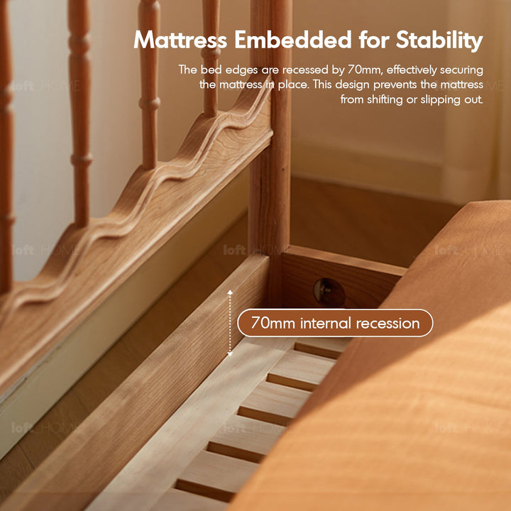 Scandinavian cherry wood bed harp conceptual design.