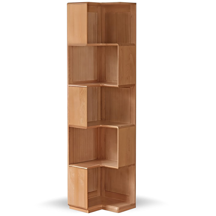 Scandinavian cherry wood corner shelf bookshelf cornera detail 4.