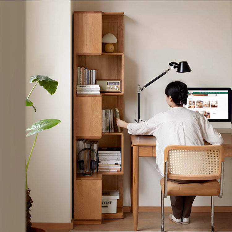 Scandinavian Cherry Wood Corner Bookshelf CORNERA Good to Know Preview-1