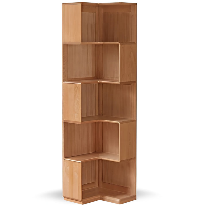 Scandinavian cherry wood corner shelf bookshelf cornera detail 5.