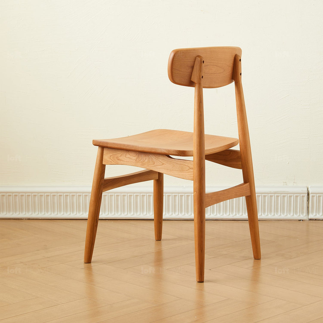 Scandinavian cherry wood dining chair buddy detail 15.