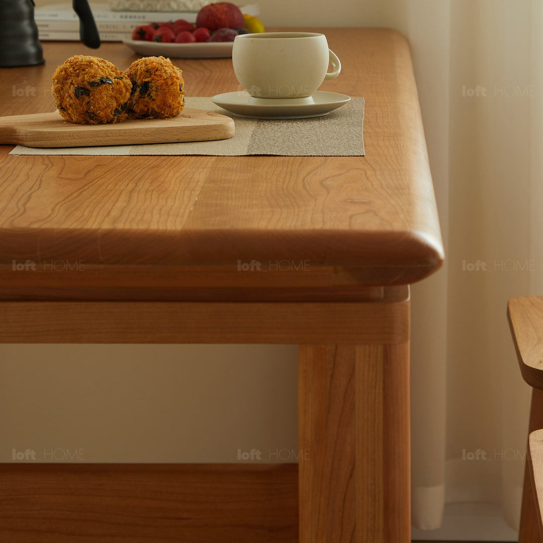 Scandinavian cherry wood dining table elate detail 3.