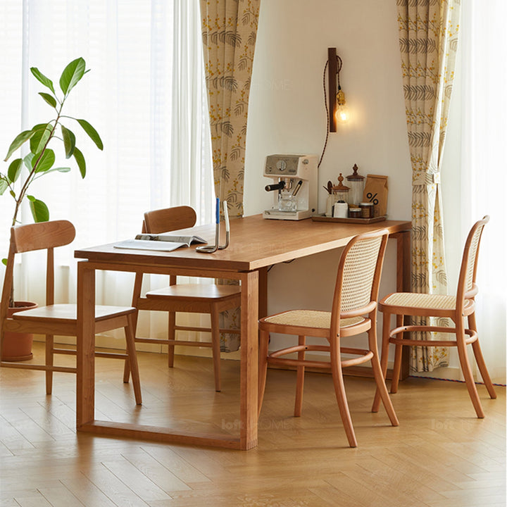 Scandinavian cherry wood dining table kudo environmental situation.